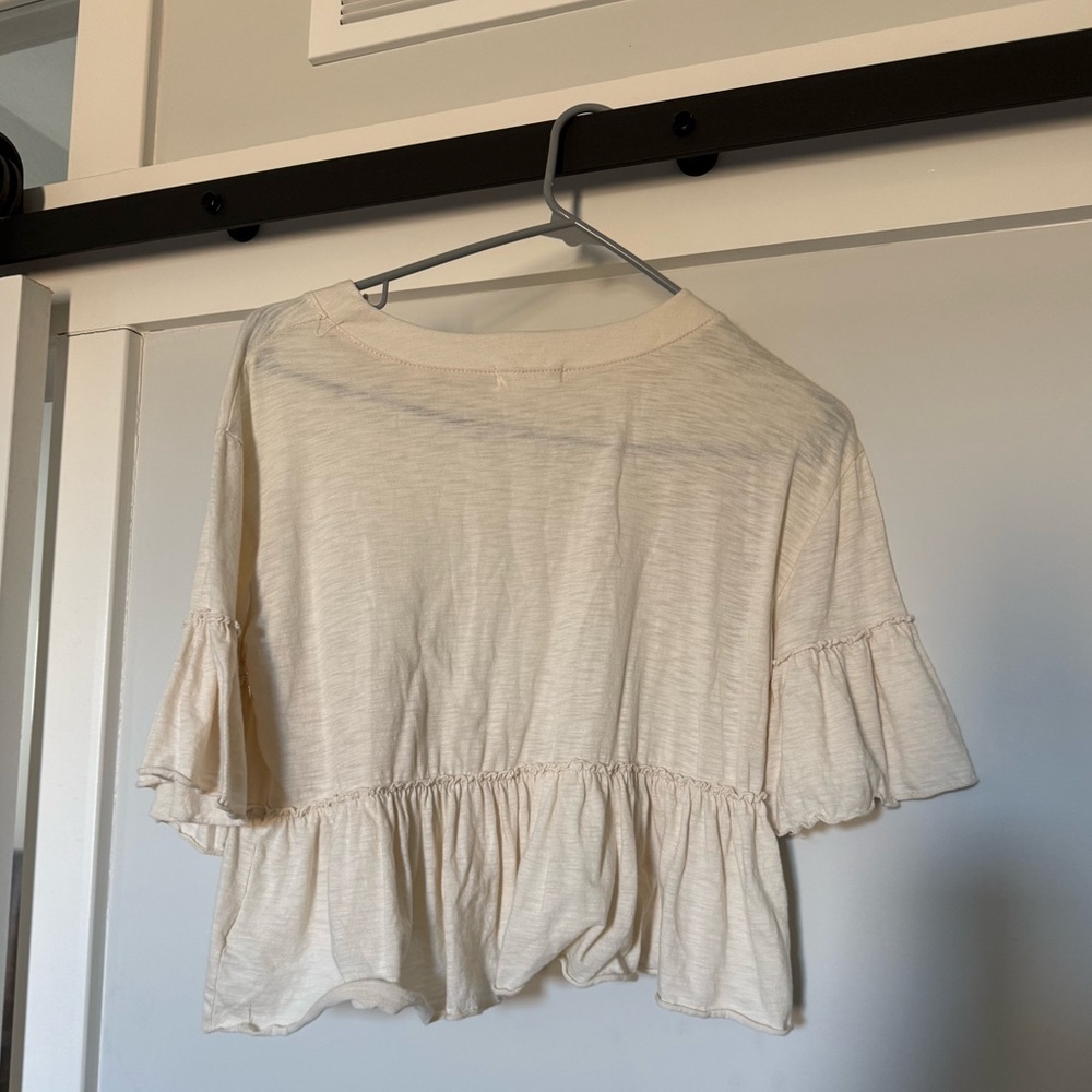 Altar'd State Cream Ruffle Crop Top - Picture 2 of 2